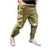 Nuevo Hombres Cargo Multi bolsillo cordón al aire libre hombre Joggers de Hip Hop pantalones de moda pantalones de chándal monos Casual
