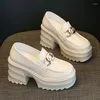 Dress Shoes Krasovki 8.5CM Wedge Pumps Moccasins Platform Fashion High Lady Mary Jane Hook Patent Genuine Leather Summer Women Sandals