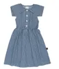 Girl's Dresses Korean childrens clothing girl smile princess dress 2024 New Year summer childrens baby denim tight fitting clothes childrens clothing 24323