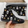 Scarpe casual INSTANTARTS Trendy 2024 High Top Tela Girasole Ragnatela Teschio Stampato antiscivolo Maschio Skateboard Sneakers Regali