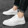 Boots Men Dress Shoes White Leather Business Casual Shoes Brand Man Wedding Office Oxfords for Male Comfortable Walking Footwear