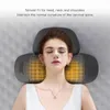 Massaging Neck Pillowws Neck Massage Pillow Heating Vibration Neck Retractor Massager Back Cervical Traction Relax Sleeping Memory Foam Spine Support 240323