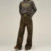Jeans femininos americano vintage leopardo impressão elegante alta rua reta harajuku estilo menina y2k calças baggy mulheres