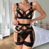 Bras Sets Bandage Lace Bodysuit One Piece Transparent Body Push Up Bra Sissy Tongs Bodycon Teddy See Through Sexy Tops Nightwear