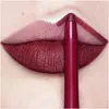 ماتة ماتة Lipliner قلم رصاص مثير حمراء حمراء شحنة أحمر الشفاه دائمة كأس غير لاصقة الشفاه مكياج التجميل 12Color A124