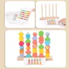 Sorting Nesting Stacking toys Wooden Montessori toy beads for young children stacked in sequence with matching shapes lace thread fine motor skills 24323