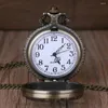 懐中時計レトロユニセックスブロンズホローツリーデザインクォーツ時計