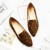 Flats Lihuamao Leopard Penny Loafers Kadınlar için Sıradan Ayakkabılarda Kayıyor Dış Mekan Yürüyüş Ayakkabı Kahverengi