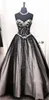 Vintage Black and White Gothic Wedding Dresses A Line Crystals Sweetheart Neck Long Floor Length Bridal Gowns Corset Back Top Quality