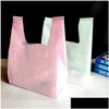 Другие одноразовые пластиковые изделия, 50 шт., розовая утолщенная сумка-жилет, зеленая одежда большого размера, подарок, выпечка, десерт, торт, еда на вынос, упаковка Otumv