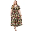 Robes de soirée Robe bohème imprimée pour femmes 2024 Vêtements d'été Col en V à manches courtes Grande taille Longue Robe Maxi Casual Robe de vacances