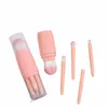 4 unids / set 4 en 1 cepillo de maquillaje telescópico cepillos de maquillaje de viaje portátiles conjunto sombra de ojos polvo suelto mini cepillo de maquillaje herramientas de belleza e0sB #