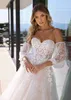 2024 Lace Wedding Dresses Sweetheart Appliqued Bridal Gowns Sweep Train A Line Beach Boho Vestidos De Noiva