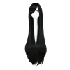 Perruques QQXCAIW perruques de cheveux synthétiques longues et droites noires 40 "100 Cm