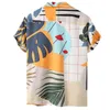 Survêtements pour hommes Simple Casual Beach Suit Fleur Feuille Imprimer Chemise à manches courtes et shorts Pantalons Sépare pour hommes