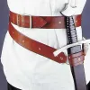 Täcker män Medieval Renaissance Swords Holder Belt Midjan Mantel Vuxen Larp Warrior Pirate Viking Knight Cosplay Leather Buckle Strap