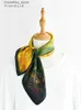 Mouchoirs Style ethnique paon doré soie naturelle petits foulards carrés femmes printemps automne véritable foulards en soie mouchoir foulard de cheveux L240322