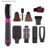 Elektrisk hårtork 5-i-1 Negativ jon Hot Air Brush Kit hårtork med 5 löstagbara borsthuvuden för rätning och curlingstyling. T240323