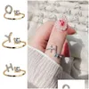 Band Rings 26 English Letter Open Finger A-Z Initialer Namn Alfabet Kvinnliga Creative Ring Fashion Party Jewel Gifts Drop Delivery Dhn8g