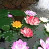 10/17/28/40/60cm Artificial Flower Floating Fake Lotus Plant Lifelike Water Lily Micro Landscape for Pond Garden Decor