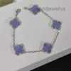 Cleef Van Bracciale quadrifoglio Bracciali Vanly Clefly Marchio di lusso Amore Designer Fascino per donne Pietra viola Turchia Coerente Tennis Nail Insegnanti Weddin