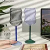 Wine Glasses Cute colored glass cup mat glass cup blow molded irregular wave milk cup high borosilicate heat-resistant cocktail red wine glass L240323