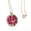 Ожерелья с подвесками, винтажное ожерелье с фруктами и свежим красным гранатом, классическое золотого цвета, ювелирные изделия из смолы и граната для женщин Gift228f