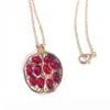 Pendentif Colliers Vintage Fruit Frais Rouge Grenat Collier Classique Or Couleur Résine Pierre Grenade Bijoux Pour Femmes Cadeau228f