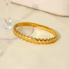 Bangle Stijlvolle roestvrijstalen 18k vergulde geometrische gesparmbanden voor vrouwen Aantasting Gratis armband sieraden cadeau