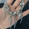 Kedjor pentagram choker halsband legeringsmaterial stjärna tassel y2k smycken gåva till flicka kvinnor 40 GB
