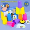Tri nidification empilage jouets tasse pour enfants Montessori aides à l'apprentissage précoce jeux sensoriels Intelligence illumination couleur Cognition logique jouet d'entraînement 24323