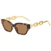 2 pcs Fashion luxury designer 2022 new small frame cats Eye Sunglasses Womens chain trend large frame sunglasses