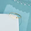 Simple Natural Baroque Pearl Ring 18K Gold Light Luxury Small Group Ring Womens Titanium Steel Colorless Jewelry
