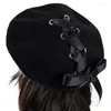 Berets Adult Self-Tie Bowknot Cap Outdoor Shopping French Hat Fashion Wholesale