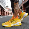 Chaussures Marque Mesh Basketball Chaussures jaunes respirant non galets hommes de concepteur Sneakers hommes Men de la cheville Amortissement Sport Chaussures Panier Homme