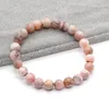 Strand Vrouwen Armband Roze Opaal Kralen Healing Stone Armbanden 8''