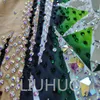 Liuhuo dostosuj kolory synchroniczne garnitury pływackie dziewczęta Kobiety Kryształy Kryształy Elastyczne Jakość Rhinestones Drużyna pływania Wydajność Czarno-zielona BD7045