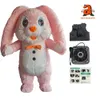 Mascot Costumes 2m Cute Iatable Pink Hare Costume Funny Easter Bunny Suit Adult Rabbit Dress Full Body Blow Up Mascot for Marketing