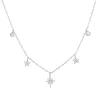 Colliers Délicat collier à breloques étoile sunburst délicat en argent sterling 925 chaîne ras du cou mince cadeau de noël pendentif étoile style élégance