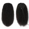 Hästsvansar Mogolian Afro Kinky Curly DString Ponytail Human Hair Extensions 4B 4C Remy Pony Tail Hairpiece Clip in Extension 120g Drop DHCA5