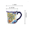 Mugs Creative Mug Ceramic Breakfast Coffee Milk Tea Juice Couple Cup Art Oil Painting Drink