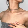 Chaînes chaîne collier alliage clavicule scintillant élégant cou bijoux matériel pour la mode dame