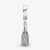 Sparling Wine Butelka Dangle Charm Pandoras 925 Srebrny Srebrny luksusowa biżuteria Urok Zestaw Bransoletka Making Diamond Charms Designer Naszyjnik Wisior Oryginalne pudełko