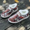 Boots Women's Christmas Dwarfs Print Snow Boots Christmas Style Plus Plush Skateboard Shoes Winter Flats Sneakers