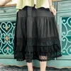 Skirts Sweet Lace Patchwork Skirt Woman Elastic Waist Loose Cotton Underskirt Princess Midi Petticoat Faldas Mujer Faldones Para