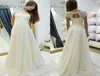 Lace chiffon Aline Beach Boho Wedding Dresses Cap Sleeves Bridal Gowns Corset Back Simple Summer Beach Informal Wedding Dresses4962027