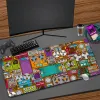 وسادة ألعاب الماوس وسادة XXL لإعداد الكمبيوتر ملون الكتابة على الجدران الرجعية DJ Music Device Pattern Techno Desk Mat Laptop Mousepad XXL