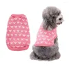 Hundebekleidung, weicher Haustierpullover, bezauberndes Herzmuster für kleine und mittelgroße Hunde, gestrickte Valentinstagskleidung, modisch