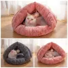 Mats Campo mascota gato suave nido tibio cama de lata cueva saco mechón de dormir mecheo de la almohadilla de la almohadilla del invierno