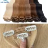 Extensiones Rich Choices Extensiones de cabello con clip de doble trama Cabello humano real 8 piezas Postizo Extensión de cabello natural de cabeza completa Regalo para mujeres